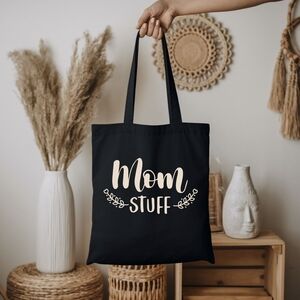 Custom Black Tote Mom Stuff